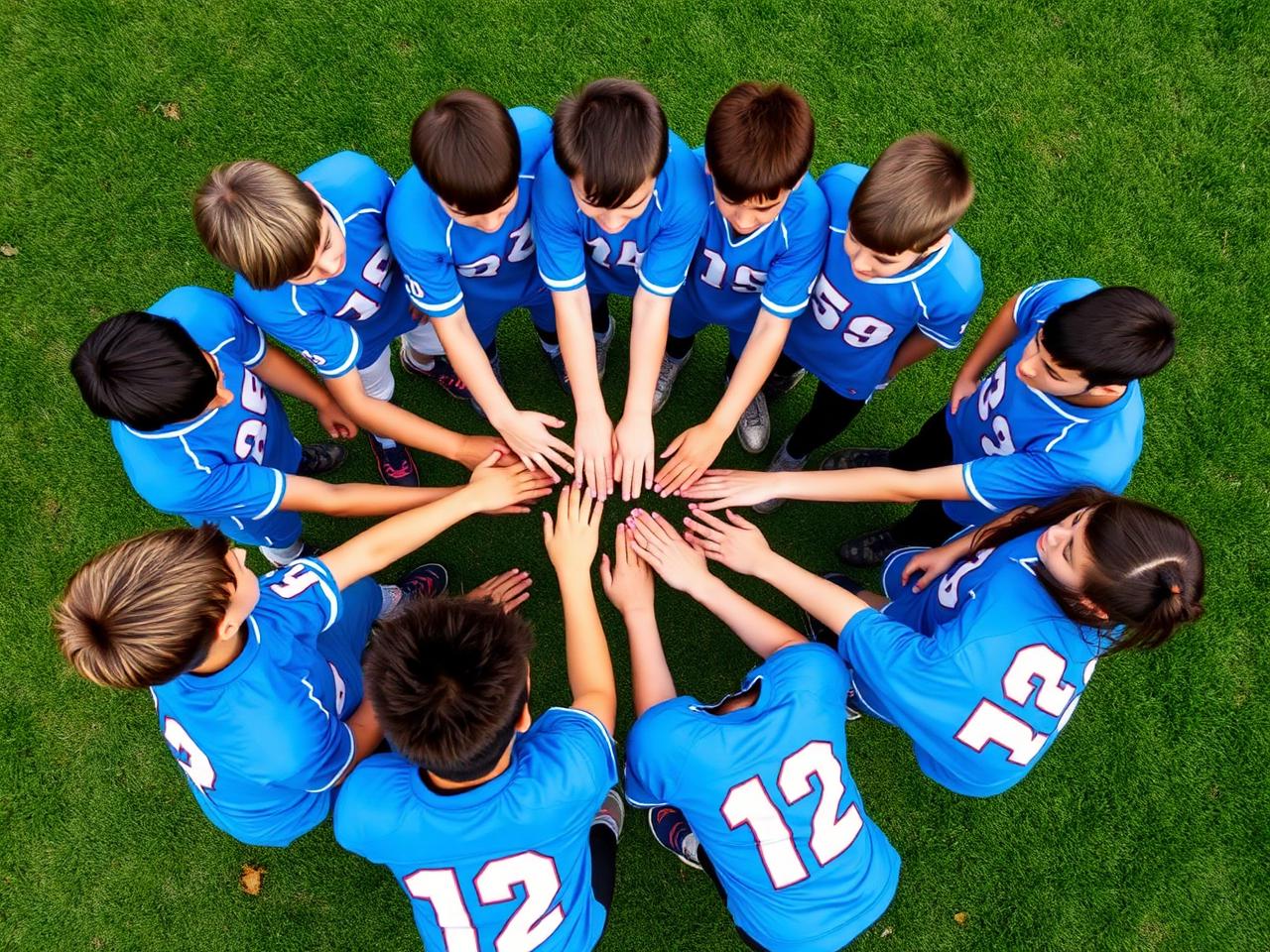 Raiders team huddle